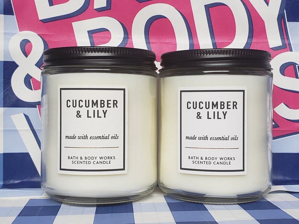 BBW Cucumber Lily 7 oz. Single Wick Jar Candles Home Fragrance Decor | 2 Total